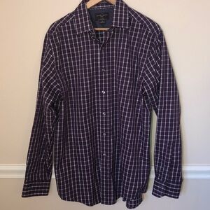 Black Brown 1826 Purple Large Button Down Shirt